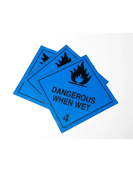 Class 4.3 Dangerous when wet - 250mm Placard