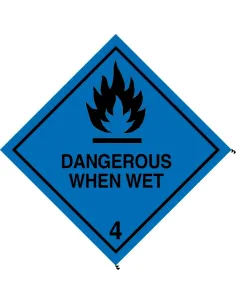 Class 4.3 Dangerous when wet - 250mm Placard 2