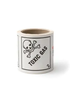 Class 2.3 Toxic Gas - Roll of 250 warning diamond labels