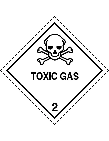 Class 2.3 Toxic Gas - Roll of 250 warning diamond labels Class 2.3 Toxic Gas - Roll of 250 warning diamond labels