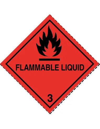 Class 3 Flammable Liquid - Roll of 250 warning diamond labels