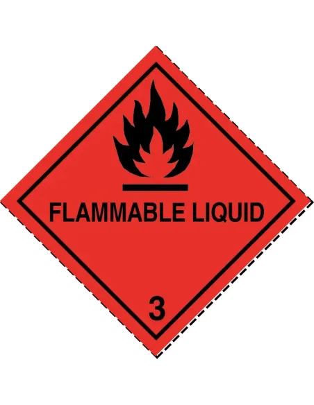 Class 3 Flammable Liquid - Roll of 250 warning diamond labels
