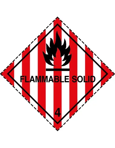 Class 4.1 Flammable Solid - Roll of 250 warning diamond labels
