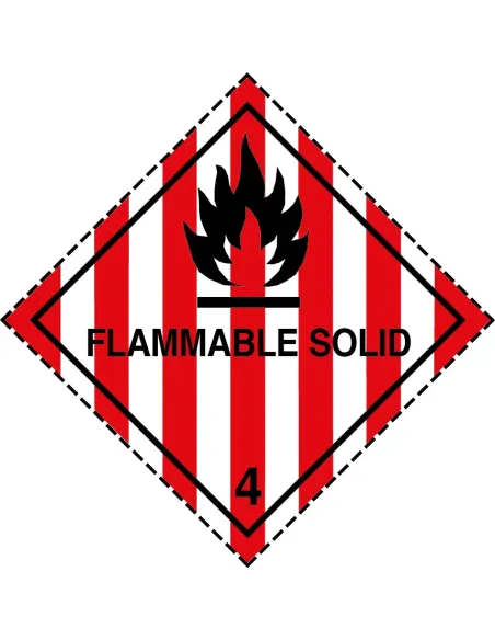 Class 4.1 Flammable Solid - Roll of 250 warning diamond labels Class 4.1 Flammable Solid - Roll of 250 warning diamond labels