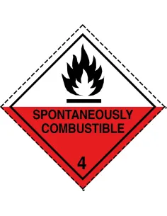 Class 4.2 Spontaneously Combustible - Roll of 250 warning diamond labels 2