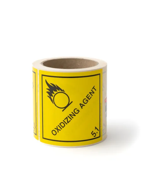 Class 5.1 Oxidizing Agent - Roll of 250 warning diamond labels