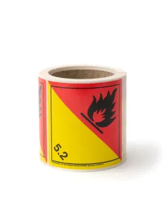 Class 5.2 Organic Peroxide - Roll of 250 warning diamond labels