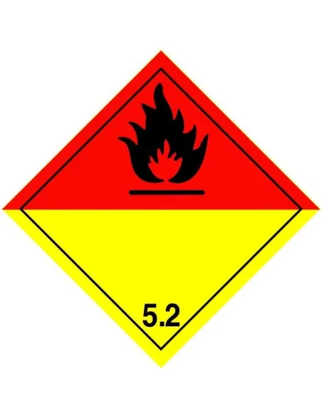 Class 5.2 Organic Peroxide - Roll of 250 warning diamond labels Class 5.2 Organic Peroxide - Roll of 250 warning diamond labels