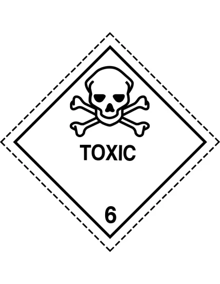 Class 6.1 Toxic - Roll of 250 warning diamond labels Class 6.1 Toxic - Roll of 250 warning diamond labels