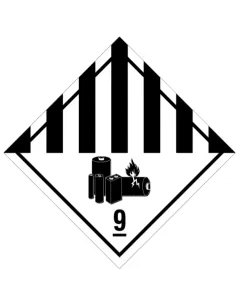 Class 9a Lithium Battery - Roll of 250 warning diamond labels 2